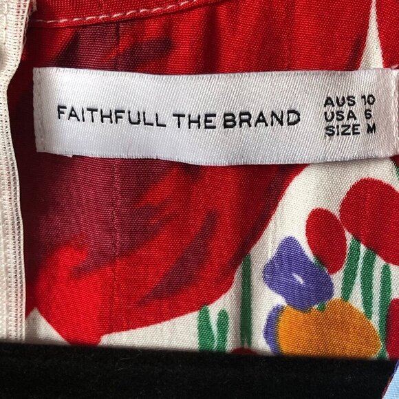 FAITHFULL THE BRAND Vittoria Midi Dress in Anita Floral on white US 6 Medium - Picture 10 of 16